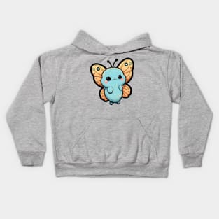 Blue fluffy moth Kids Hoodie